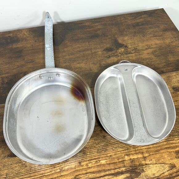 Vintage 1940s WWII Era US Military Issue Stainless Steel Mess Kit LEYSE 1945 - Picture 9 of 10